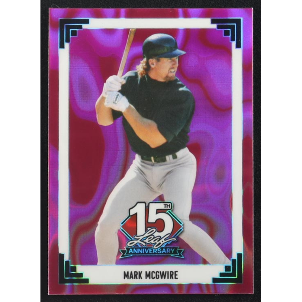 Mark McGwire 2025 Leaf 15th Anniversary '91 Leaf Pink Lava #91B112 #4/8 at PristineAuction.com