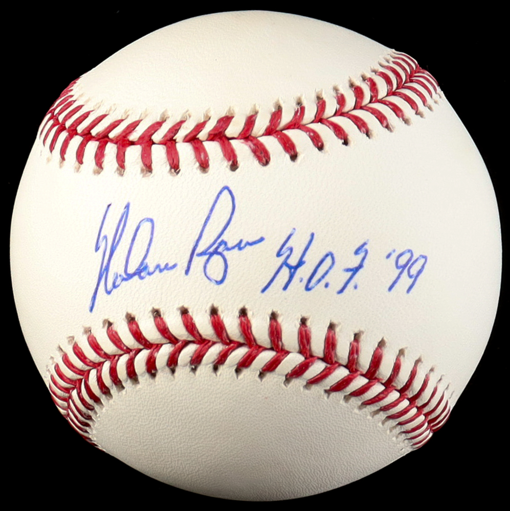 Nolan Ryan Signed OML Baseball Inscribed "H.O.F. '99" (AIV) at PristineAuction.com Nolan Ryan Signed OML Baseball Inscribed "H.O.F. '99" (AIV) at PristineAuction.com