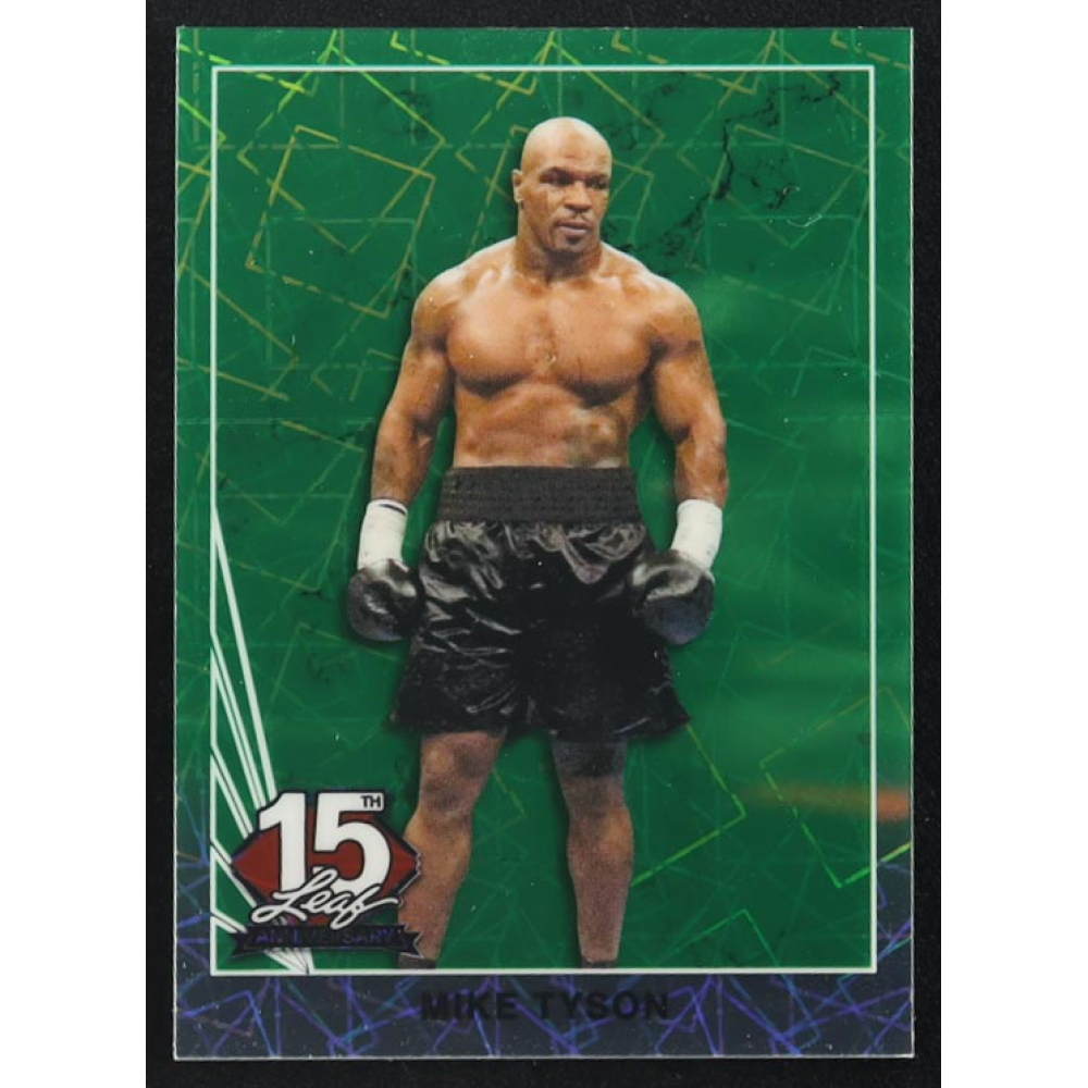 Mike Tyson 2025 Leaf 15th Anniversary '90 Leaf Green Laser #90B119 #2/6 at PristineAuction.com