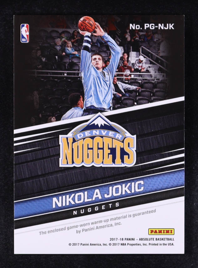 Nikola Jokic 2017-18 Absolute Memorabilia PreGame Materials #24 #019/199 at PristineAuction.com Nikola Jokic 2017-18 Absolute Memorabilia PreGame Materials #24 #019/199 at PristineAuction.com