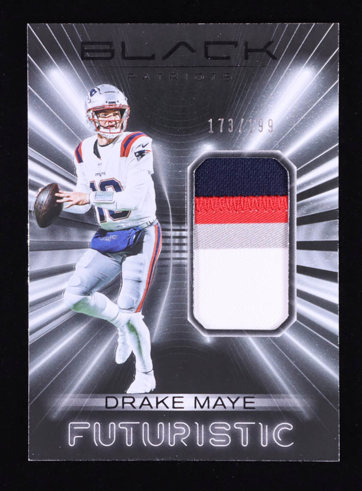 Drake Maye 2025 Panini Black Futuristic Jerseys #18 #173/199 at PristineAuction.com Drake Maye 2025 Panini Black Futuristic Jerseys #18 #173/199 at PristineAuction.com