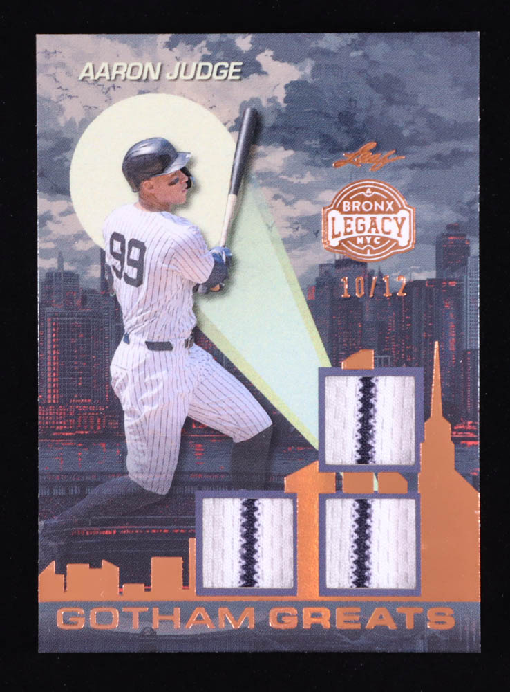 Aaron Judge 2025 Leaf A Bronx Legacy Gotham Greats Memorabilia Spectrum Bronze Holofoil #GG1 #10/12 at PristineAuction.com Aaron Judge 2025 Leaf A Bronx Legacy Gotham Greats Memorabilia Spectrum Bronze Holofoil #GG1 #10/12 at PristineAuction.com