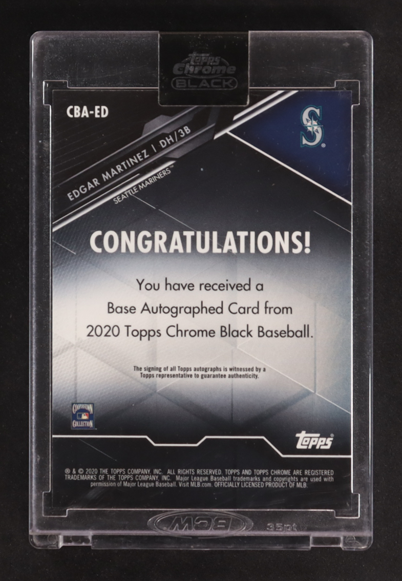 Edgar Martinez 2020 Topps Chrome Black Autographs Refractors #CBAED #77/150 at PristineAuction.com Edgar Martinez 2020 Topps Chrome Black Autographs Refractors #CBAED #77/150 at PristineAuction.com