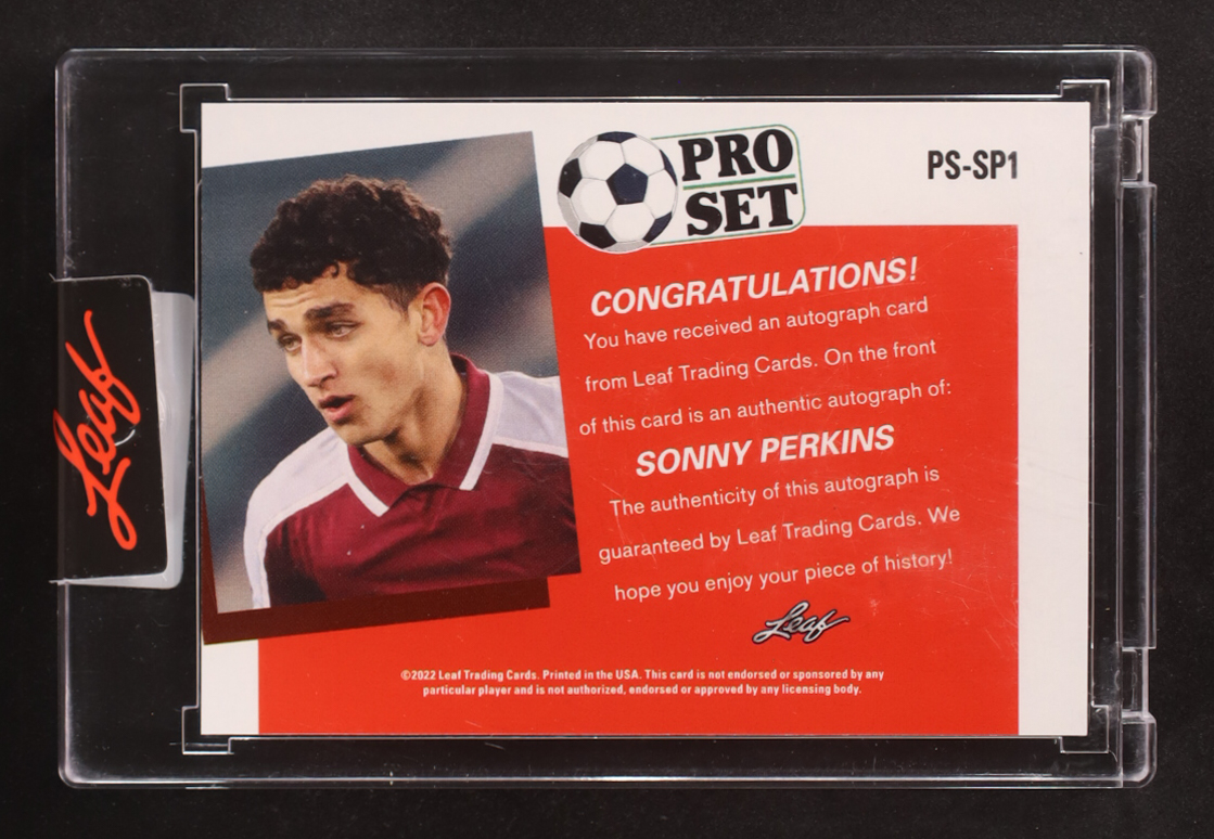 Sonny Perkins 2022 Leaf Pro Set Autographs Gold #PS-PS1 #1/1 at PristineAuction.com Sonny Perkins 2022 Leaf Pro Set Autographs Gold #PS-PS1 #1/1 at PristineAuction.com