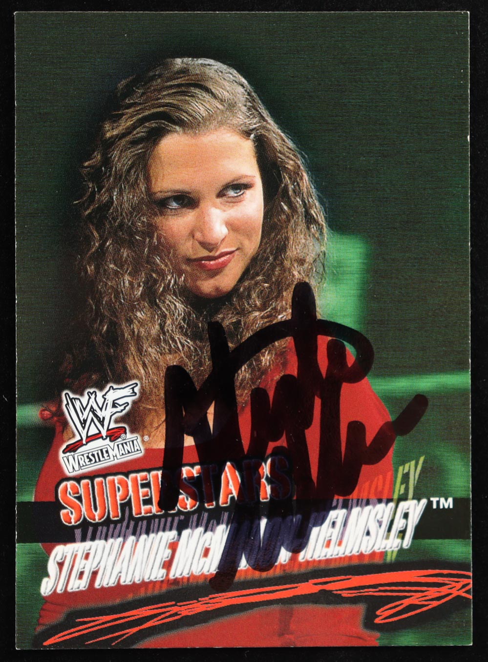 Stephanie McMahon Signed 2001 Fleer WWF Superstars #24 (ACOA) at PristineAuction.com Stephanie McMahon Signed 2001 Fleer WWF Superstars #24 (ACOA) at PristineAuction.com