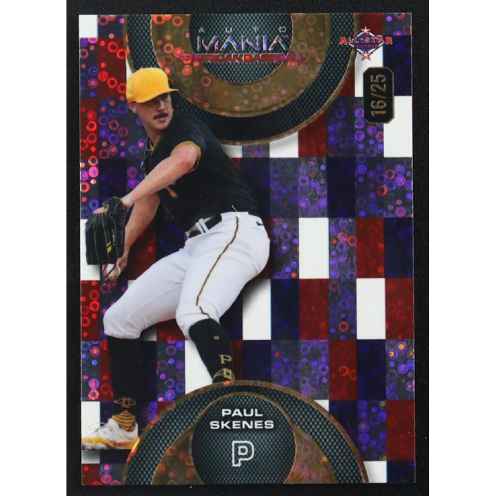 Paul Skenes 2024 Wild Card Auto Mania American Baseball Americana Donut Circles #AMAC-PS3 #16/25 RC at PristineAuction.com