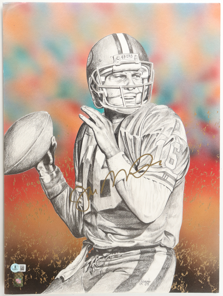 Joe Montana Signed 49ers Hand-Embellished Lithograph by Gary Longordo (Beckett & Montana) at PristineAuction.com Joe Montana Signed 49ers Hand-Embellished Lithograph by Gary Longordo (Beckett & Montana) at PristineAuction.com
