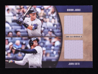 Juan Soto / Aaron Judge 2025 Topps Dual Major League Materials Gold #MLMDRJSO #11/50 at PristineAuction.com