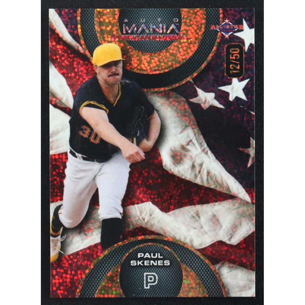 Paul Skenes 2024 Wild Card Auto Mania American Baseball American Flag Sparkles #AMAC-PS2 #12/50 RC at PristineAuction.com