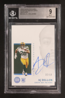 A.J. Dillon 2020 Panini Encased Scripted Signatures Sapphire #SCS-AJ RC #32/50 (BGS 9 | Autograph Graded BGS 10) at PristineAuction.com