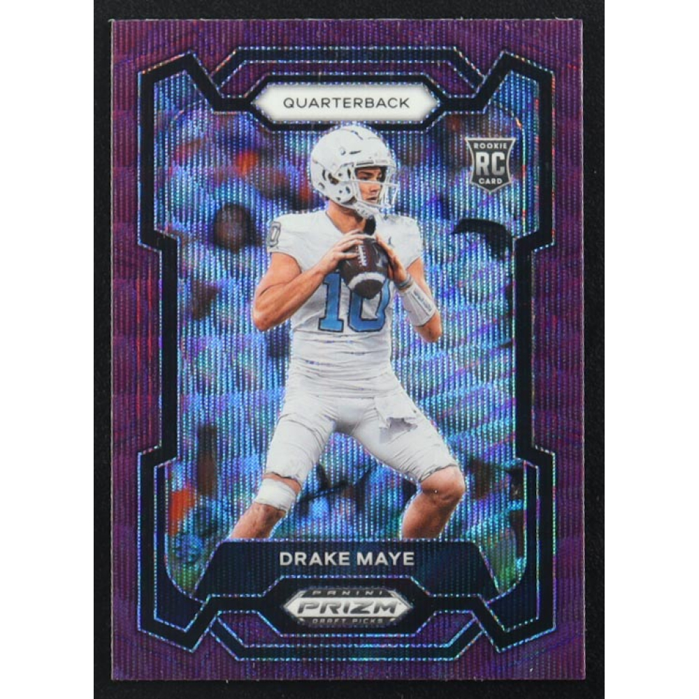 Drake Maye 2024 Panini Prizm Draft Picks Prizms Purple Wave #103 RC at PristineAuction.com