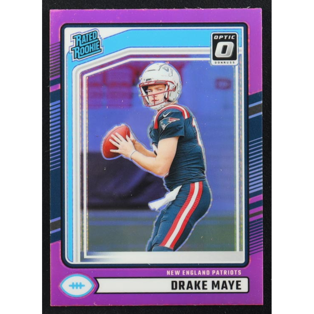 Drake Maye 2024 Donruss Optic Rated Rookies Preview Pink #379 RC at PristineAuction.com