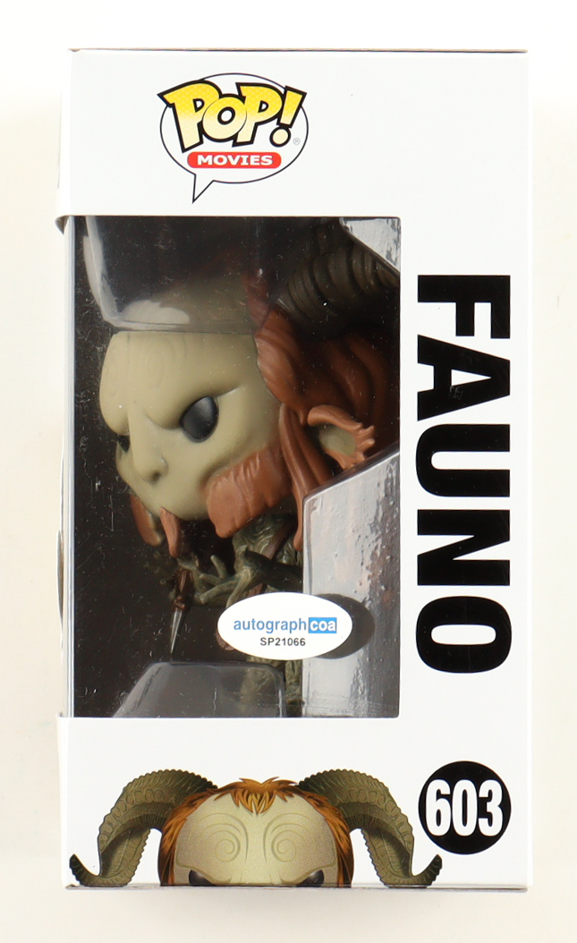 Guillermo Del Toro Signed "Pan's Labyrinth" #603 Fauno Funko Pop! Vinyl Figure (ACOA) at PristineAuction.com Guillermo Del Toro Signed "Pan's Labyrinth" #603 Fauno Funko Pop! Vinyl Figure (ACOA) at PristineAuction.com