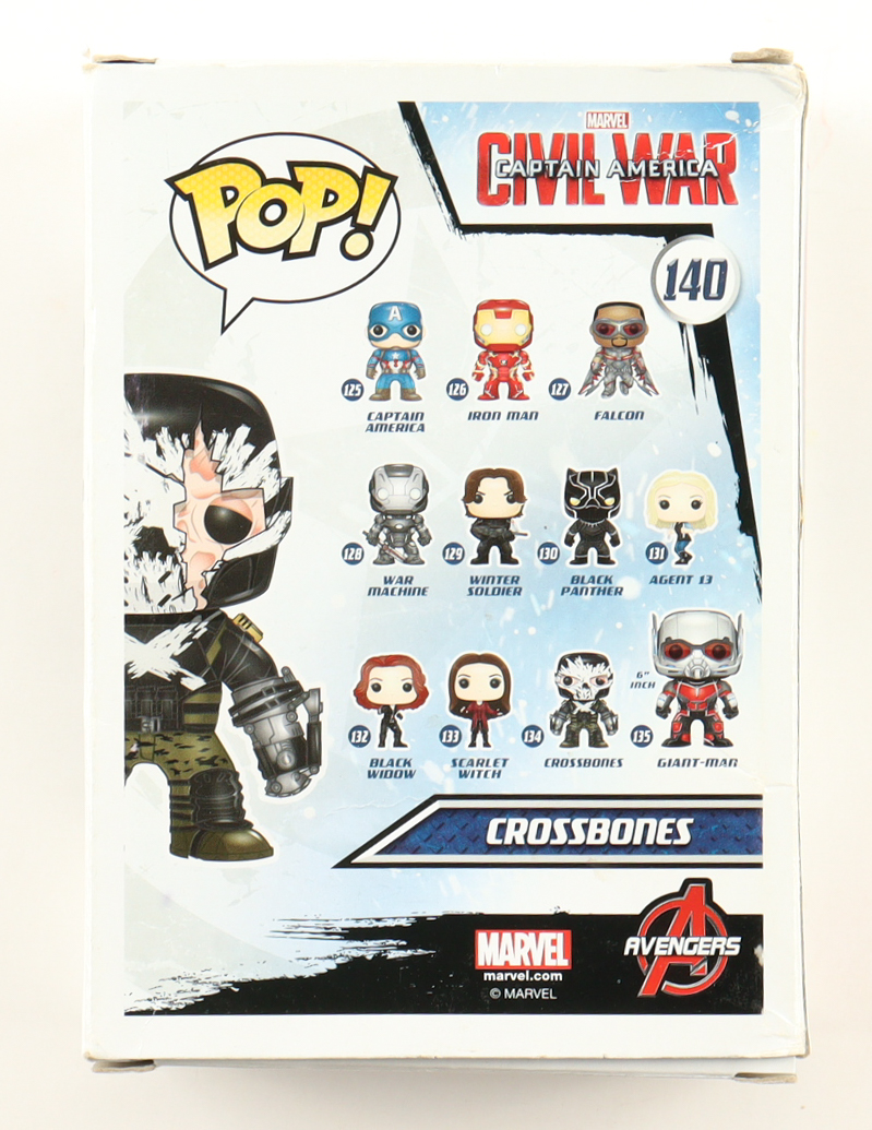Frank Grillo Signed "Marvel - Captain America: Civil War" #140 Crossbones (Battle Damage) Bobble-Head Funko Pop! Vinyl Figure (AutographCOA) at PristineAuction.com Frank Grillo Signed "Marvel - Captain America: Civil War" #140 Crossbones (Battle Damage) Bobble-Head Funko Pop! Vinyl Figure (AutographCOA) at PristineAuction.com