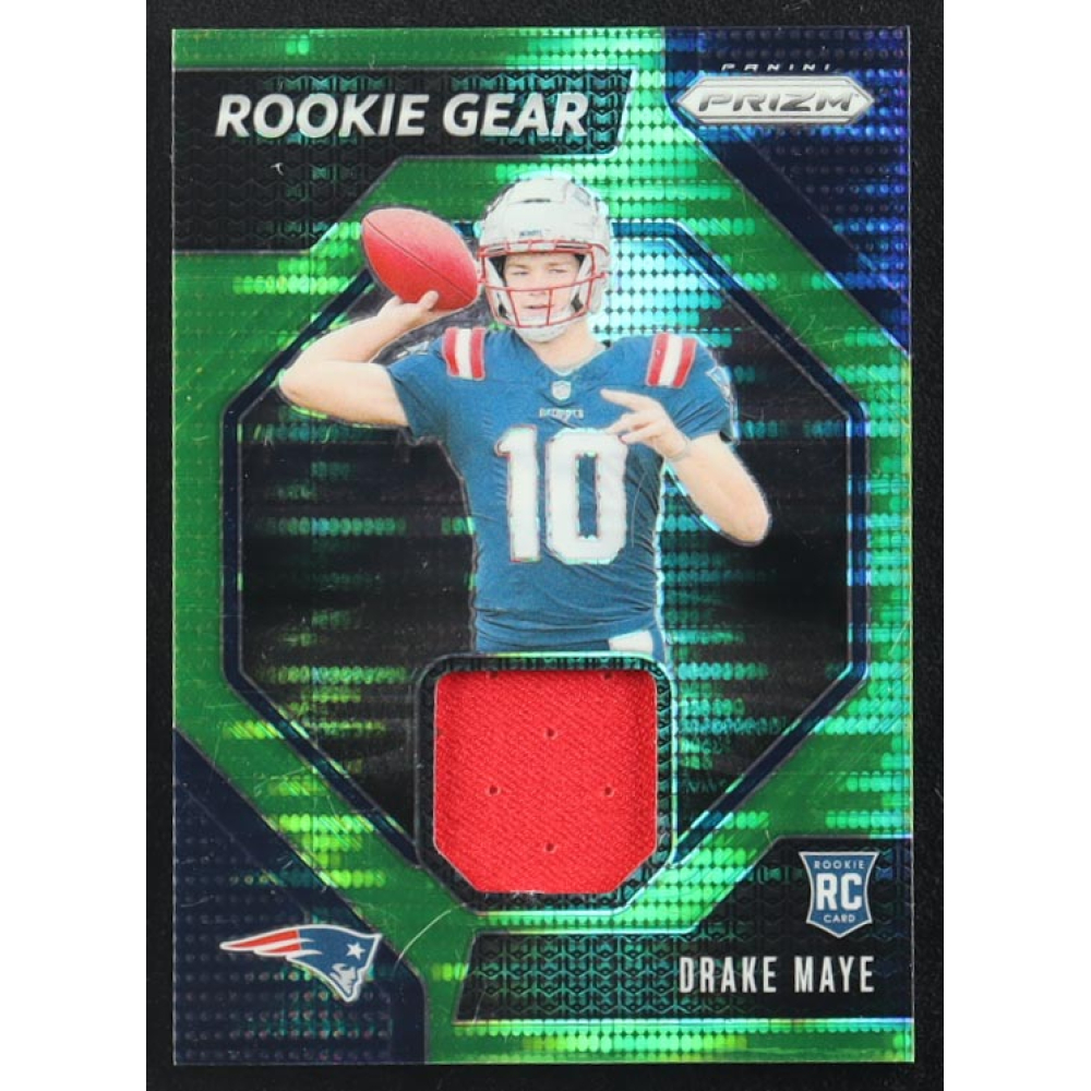 Drake Maye 2024 Panini Prizm Rookie Gear Neon Green Pulsar #6 RC at PristineAuction.com