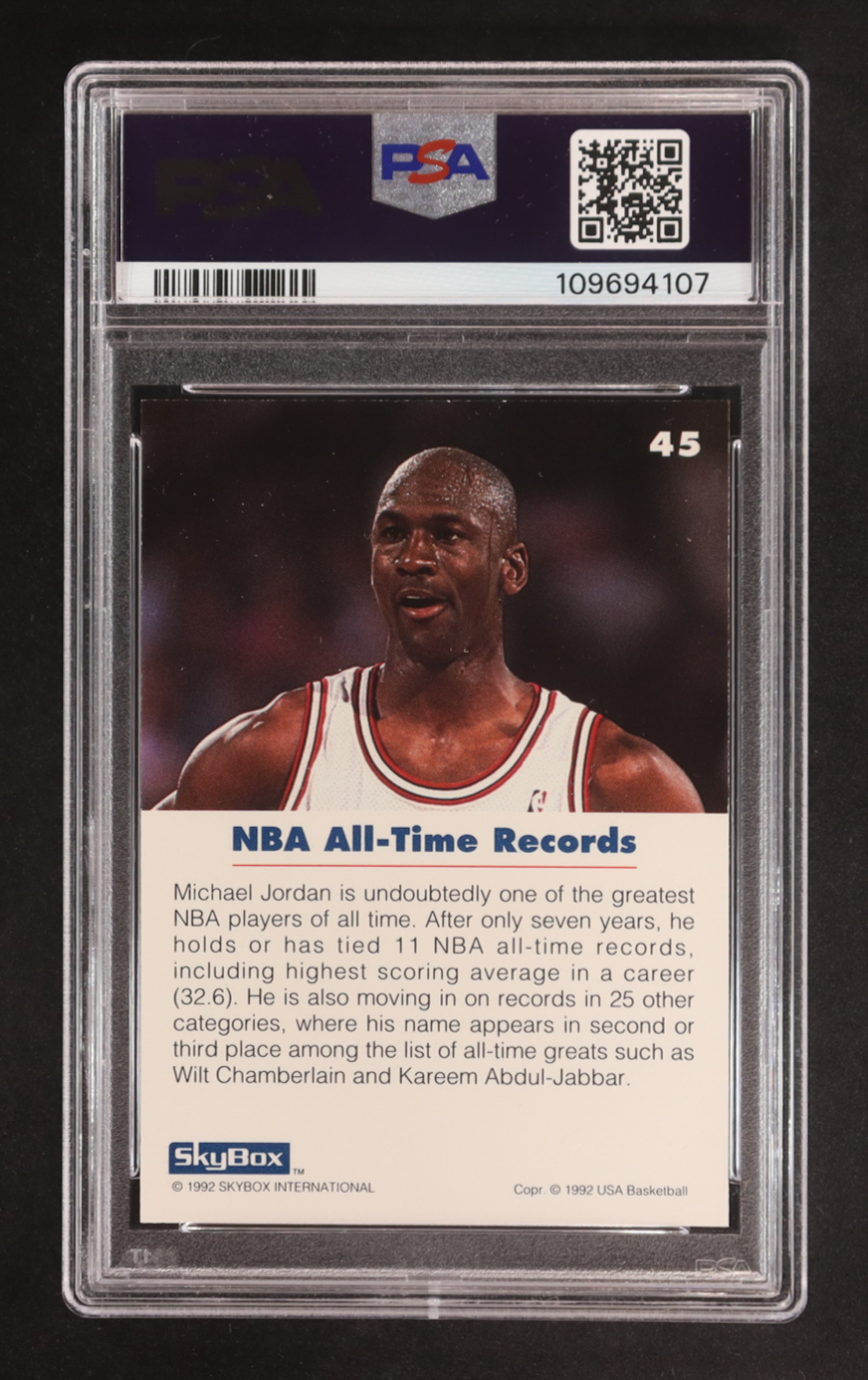 Michael Jordan 1992 SkyBox USA Basketball #45 (PSA 9) at PristineAuction.com Michael Jordan 1992 SkyBox USA Basketball #45 (PSA 9) at PristineAuction.com