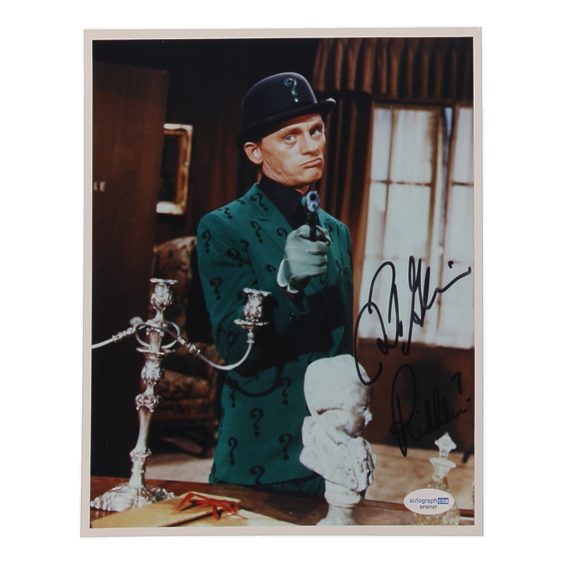 Frank Gorshin Signed "Batman (TV series)" 8x10 Photo Inscribed "Riddler?" (ACOA) at PristineAuction.com Frank Gorshin Signed "Batman (TV series)" 8x10 Photo Inscribed "Riddler?" (ACOA) at PristineAuction.com