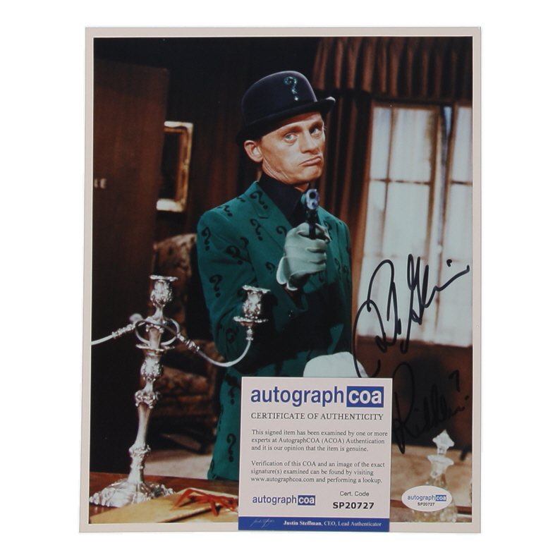 Frank Gorshin Signed "Batman (TV series)" 8x10 Photo Inscribed "Riddler?" (ACOA) at PristineAuction.com Frank Gorshin Signed "Batman (TV series)" 8x10 Photo Inscribed "Riddler?" (ACOA) at PristineAuction.com