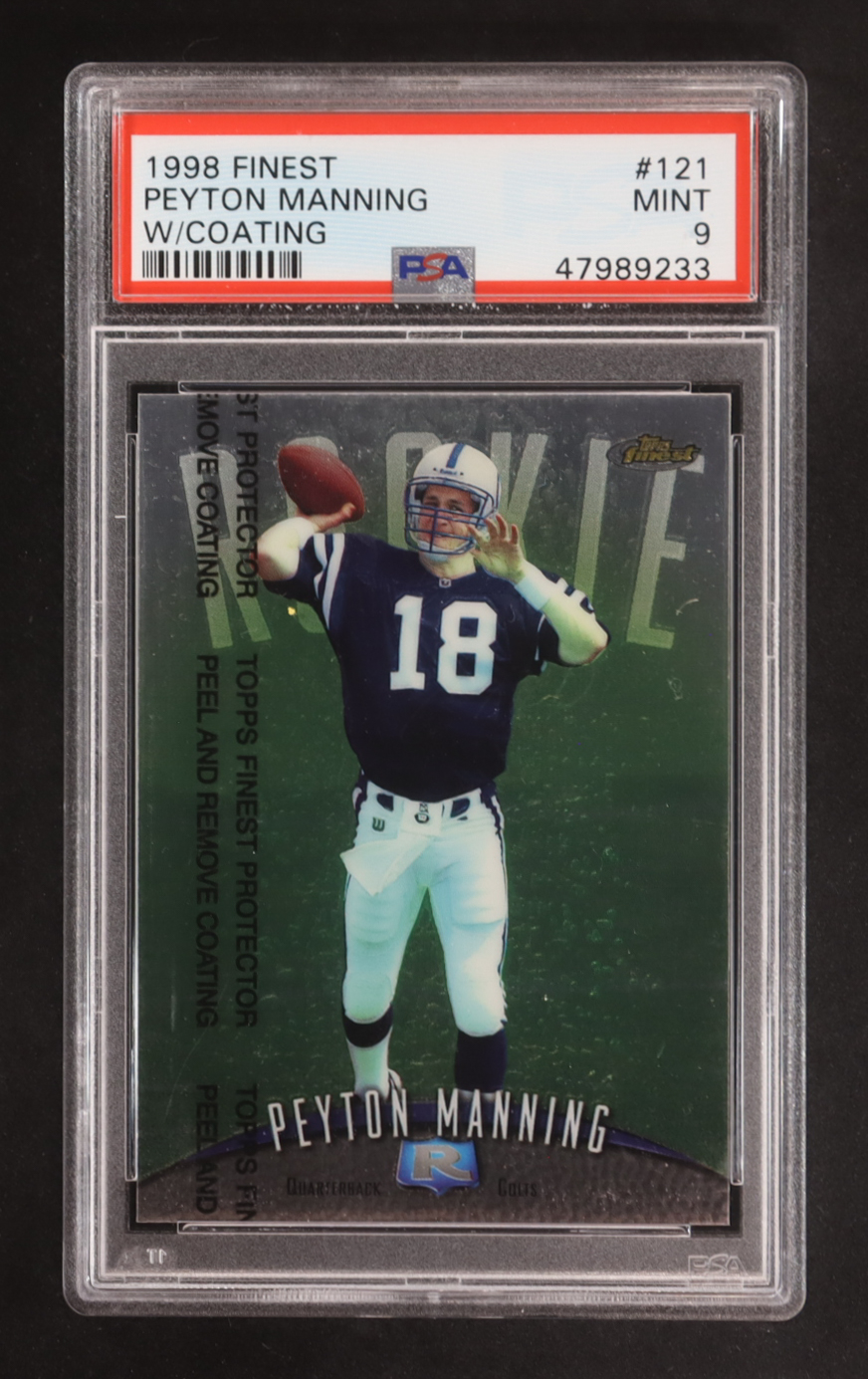Peyton Manning 1998 Finest #121 RC (PSA 9) at PristineAuction.com Peyton Manning 1998 Finest #121 RC (PSA 9) at PristineAuction.com