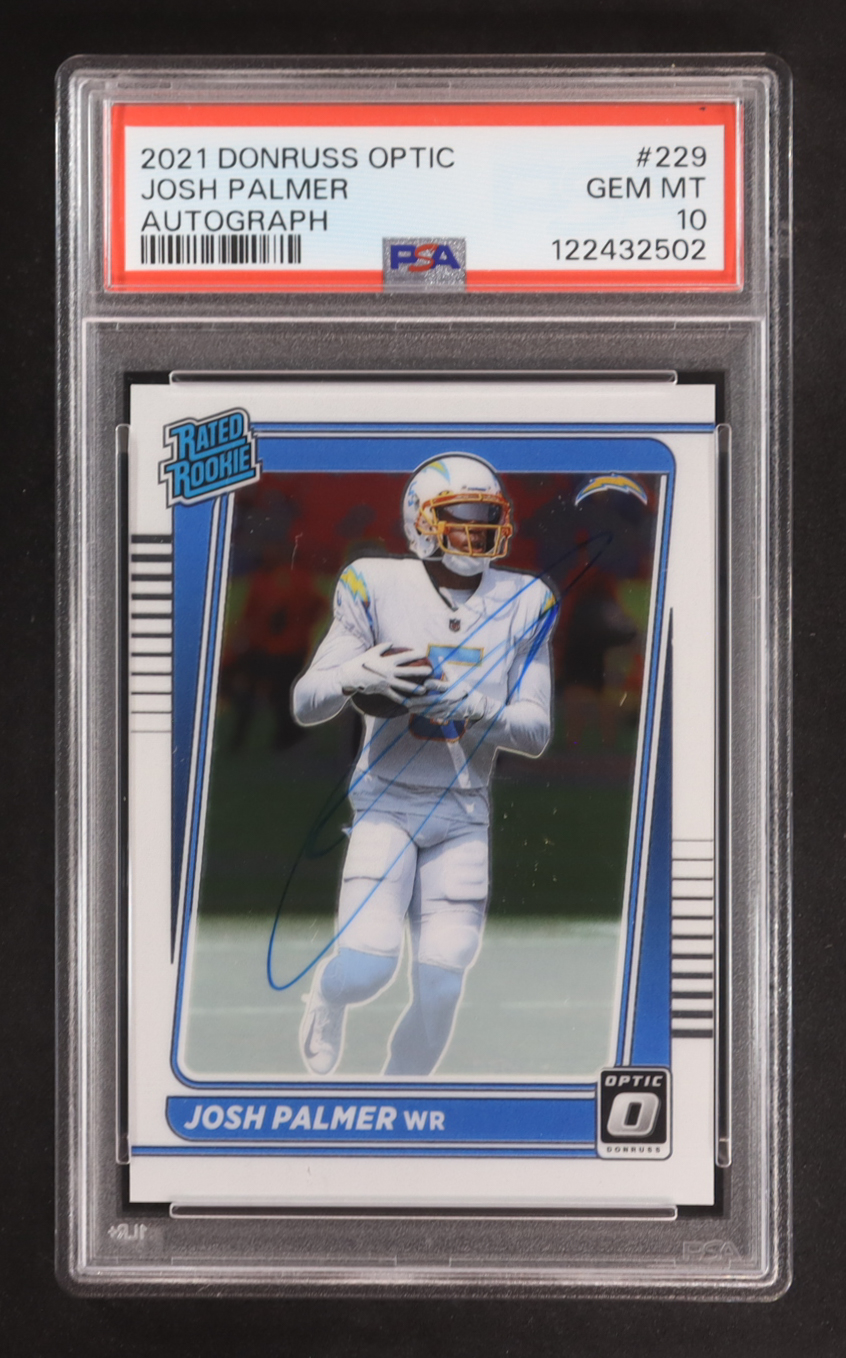 Josh Palmer 2021 Panini Donruss Optic RR Auto #229 RC #020/150 (PSA 10) at PristineAuction.com Josh Palmer 2021 Panini Donruss Optic RR Auto #229 RC #020/150 (PSA 10) at PristineAuction.com