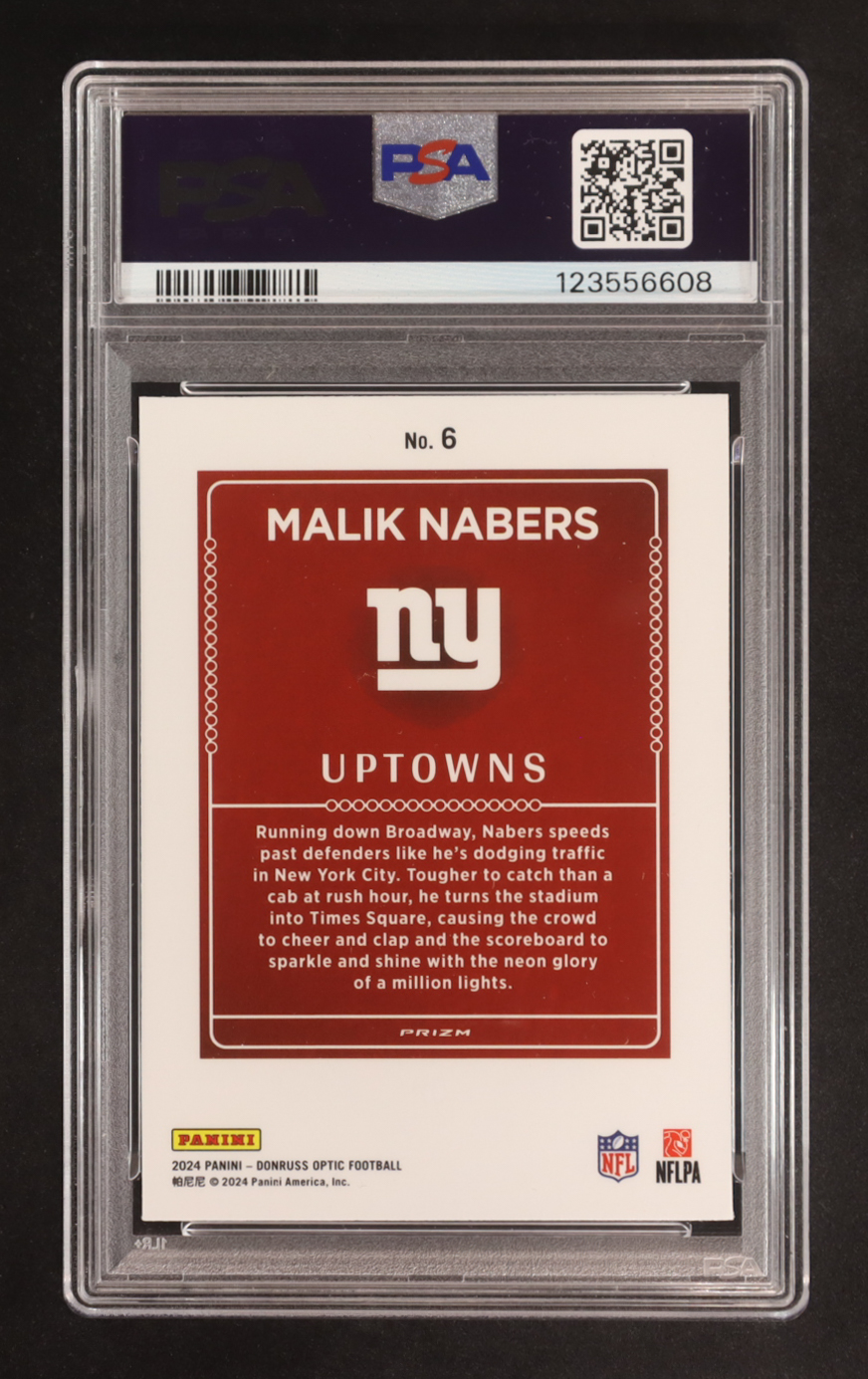 Malik Nabers 2024 Donruss Optic Uptowns #6 RC (PSA 9) at PristineAuction.com Malik Nabers 2024 Donruss Optic Uptowns #6 RC (PSA 9) at PristineAuction.com