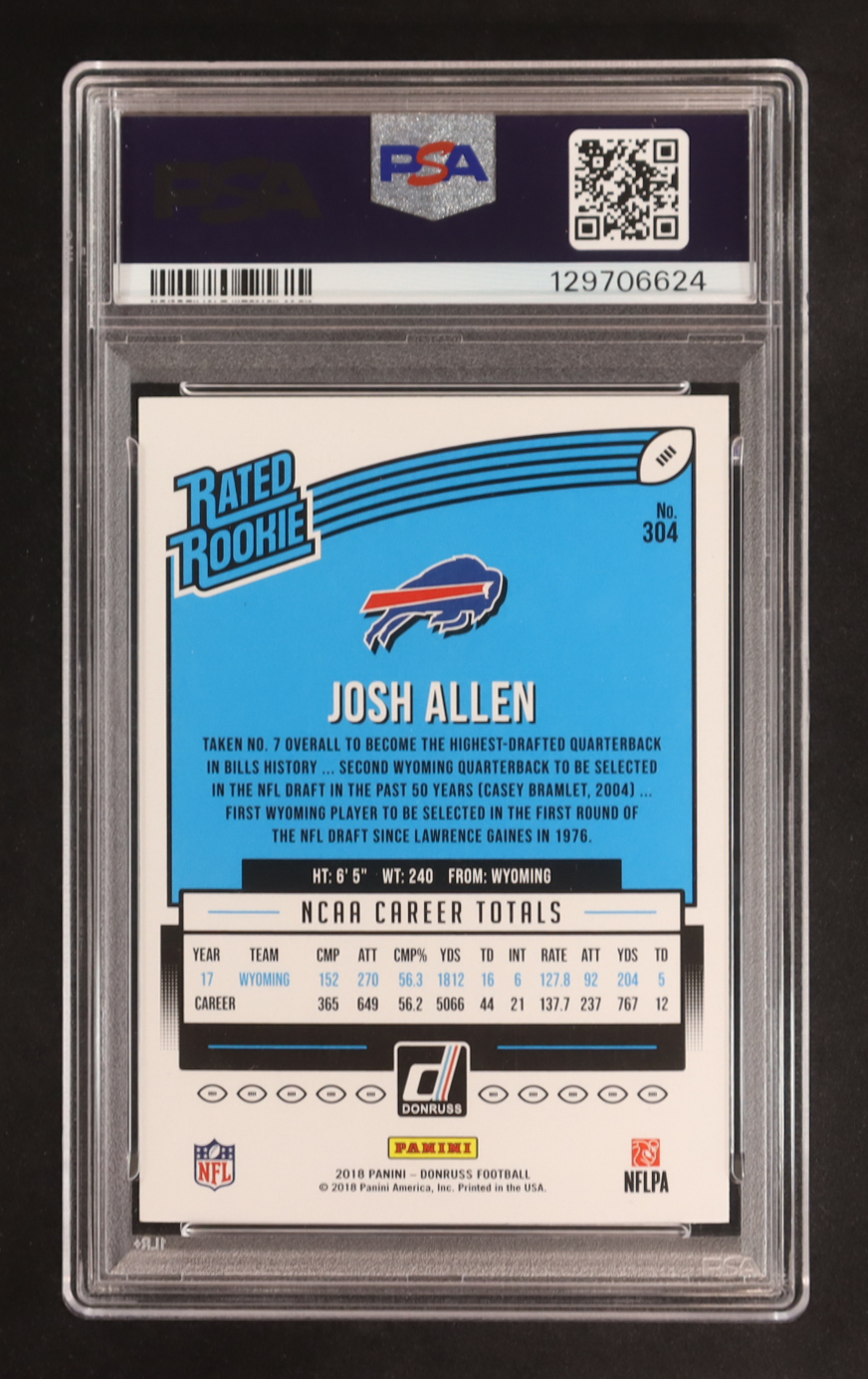 Josh Allen 2018 Panini Instant '88 Donruss Rated Rookies #RR5 at PristineAuction.com Josh Allen 2018 Panini Instant '88 Donruss Rated Rookies #RR5 at PristineAuction.com