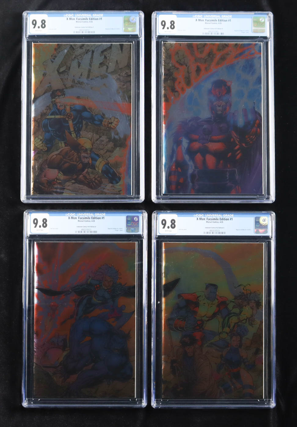 2025 "X-Men: Facsimile Edition" Issue #1 Complete Set of (4) Unknown Comic A-D Variant Cover Comic Books (CGC 9.8) at PristineAuction.com 2025 "X-Men: Facsimile Edition" Issue #1 Complete Set of (4) Unknown Comic A-D Variant Cover Comic Books (CGC 9.8) at PristineAuction.com