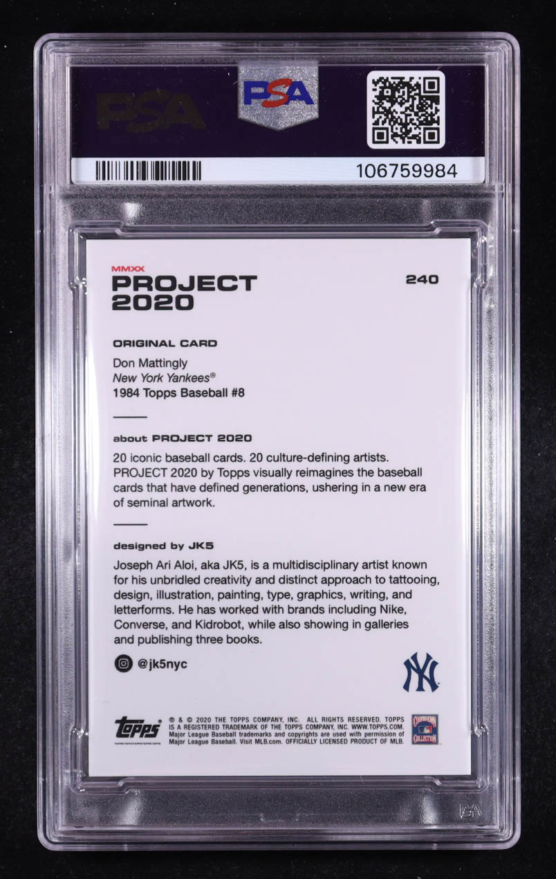 Don Mattingly 2020 Topps Project 2020 #240 JK5 (PSA 9) at PristineAuction.com Don Mattingly 2020 Topps Project 2020 #240 JK5 (PSA 9) at PristineAuction.com