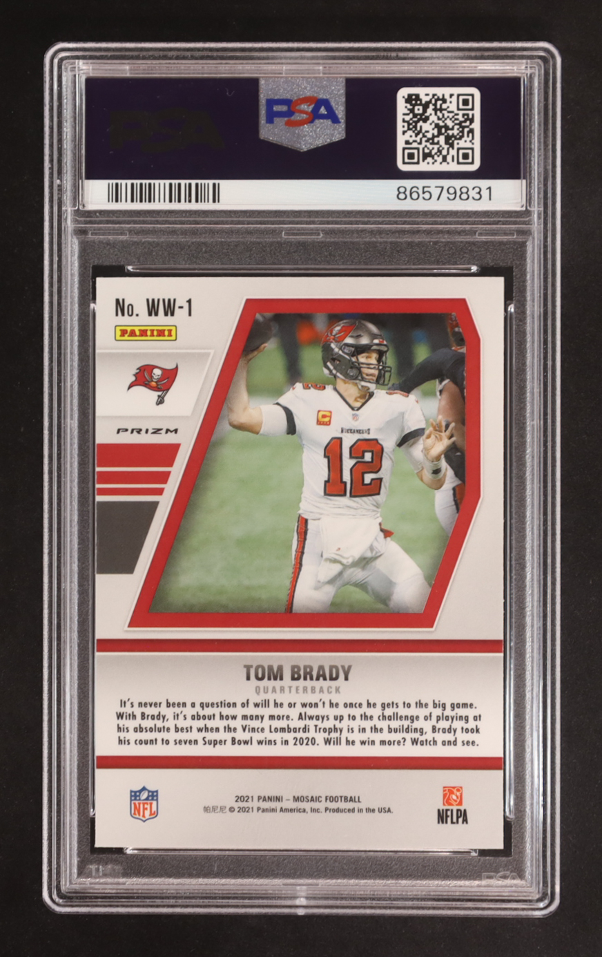 Tom Brady 2021 Panini Mosaic Will to Win Mosaic #1 (PSA 10) at PristineAuction.com Tom Brady 2021 Panini Mosaic Will to Win Mosaic #1 (PSA 10) at PristineAuction.com