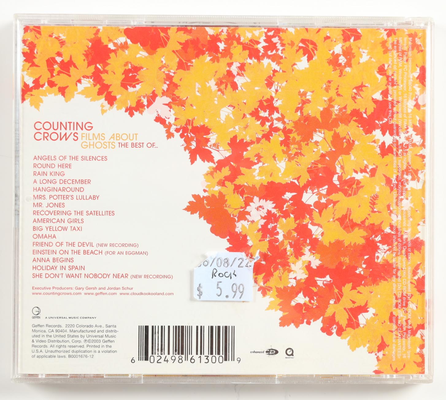 Adam Duritz Signed "August and Everything After" Counting Crows CD Booklet (JSA) at PristineAuction.com Adam Duritz Signed "August and Everything After" Counting Crows CD Booklet (JSA) at PristineAuction.com