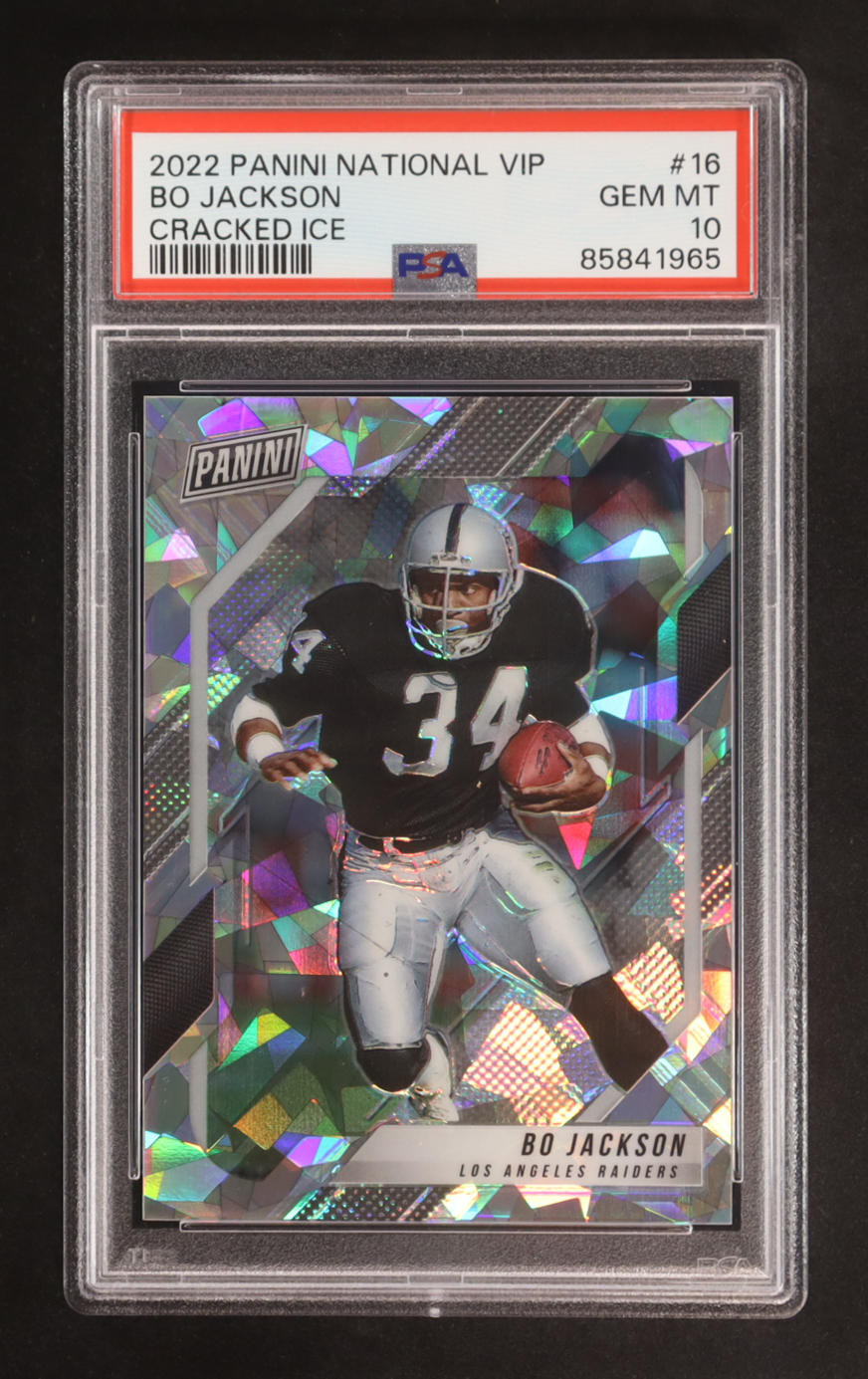Bo Jackson 2022 Panini National Convention VIP Cracked Ice Pink #16 (PSA 10) at PristineAuction.com Bo Jackson 2022 Panini National Convention VIP Cracked Ice Pink #16 (PSA 10) at PristineAuction.com