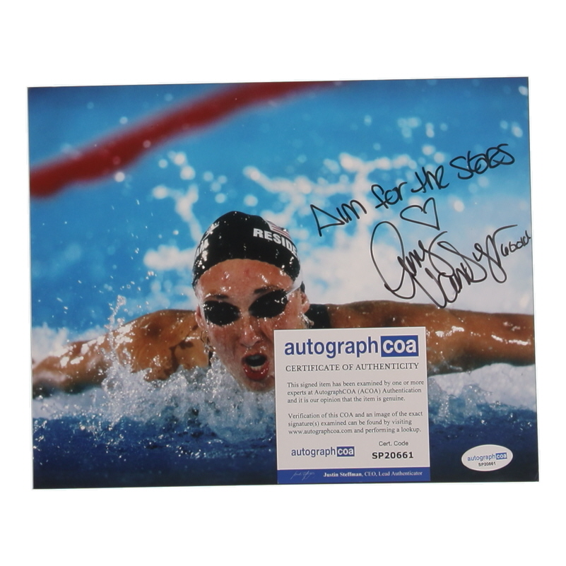 Amy Van Dyken Signed Team USA 8x10 Photo Inscribed "Aim For The Stars" & "6 Gold" (ACOA) at PristineAuction.com Amy Van Dyken Signed Team USA 8x10 Photo Inscribed "Aim For The Stars" & "6 Gold" (ACOA) at PristineAuction.com