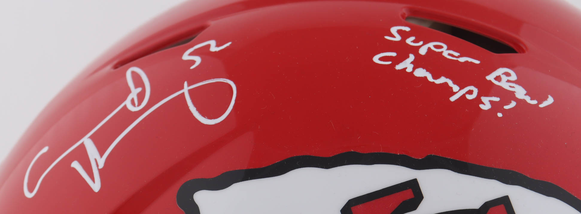 Creed Humphrey Signed Chiefs Full-Size Authentic On-Field Speed Helmet Inscribed "Super Bowl Champs!" (Beckett) at PristineAuction.com Creed Humphrey Signed Chiefs Full-Size Authentic On-Field Speed Helmet Inscribed "Super Bowl Champs!" (Beckett) at PristineAuction.com