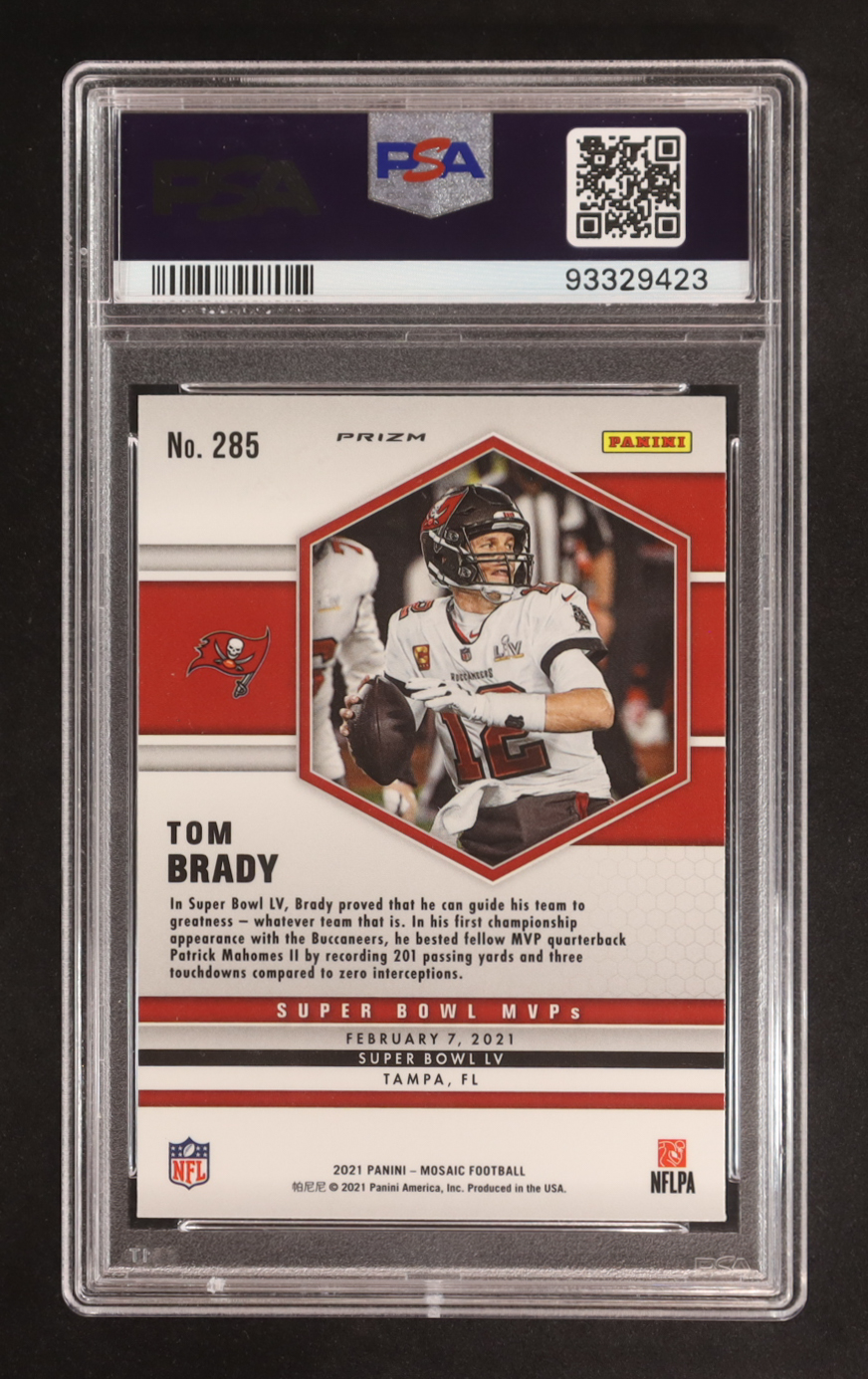 Tom Brady 2021 Panini Mosaic Mosaic Green #285 (PSA 10) at PristineAuction.com Tom Brady 2021 Panini Mosaic Mosaic Green #285 (PSA 10) at PristineAuction.com