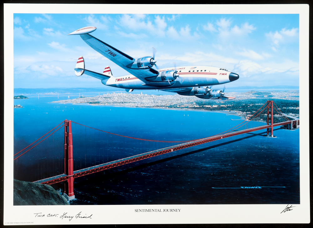 Larry Girard Signed Stan Stokes "Sentimental Journey" Lithograph Inscribed "TWA CAPT." (AIV) at PristineAuction.com Larry Girard Signed Stan Stokes "Sentimental Journey" Lithograph Inscribed "TWA CAPT." (AIV) at PristineAuction.com