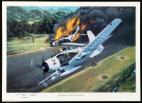 Col. Bernard Fisher Signed Stan Stokes "Downed, But Not Forgotten" Lithograph Inscribed "CMOH" (AIV) at PristineAuction.com
