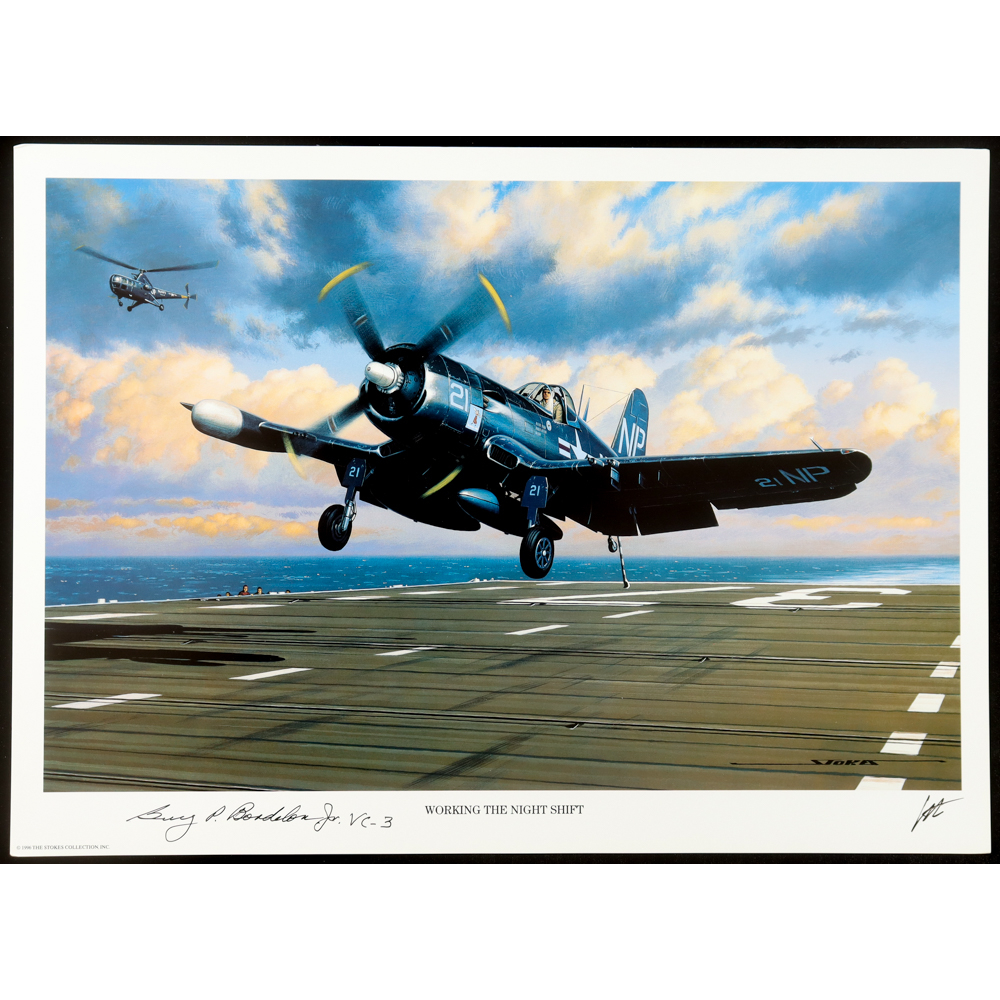 Guy Bordelon Signed Stan Stokes "Working The Night Shift" Lithograph Inscribed "VC-3" (AIV) at PristineAuction.com