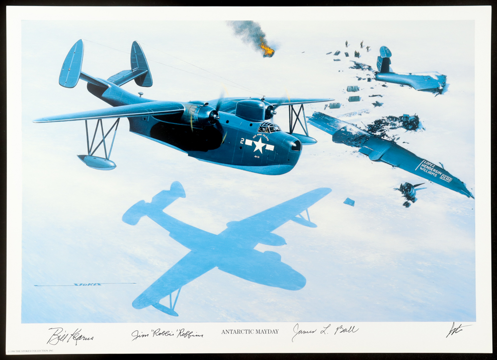 William Kearns, James Ball, & James Robbins Signed Stan Stokes "Antarctic Mayday" Lithograph (AIV) at PristineAuction.com William Kearns, James Ball, & James Robbins Signed Stan Stokes "Antarctic Mayday" Lithograph (AIV) at PristineAuction.com