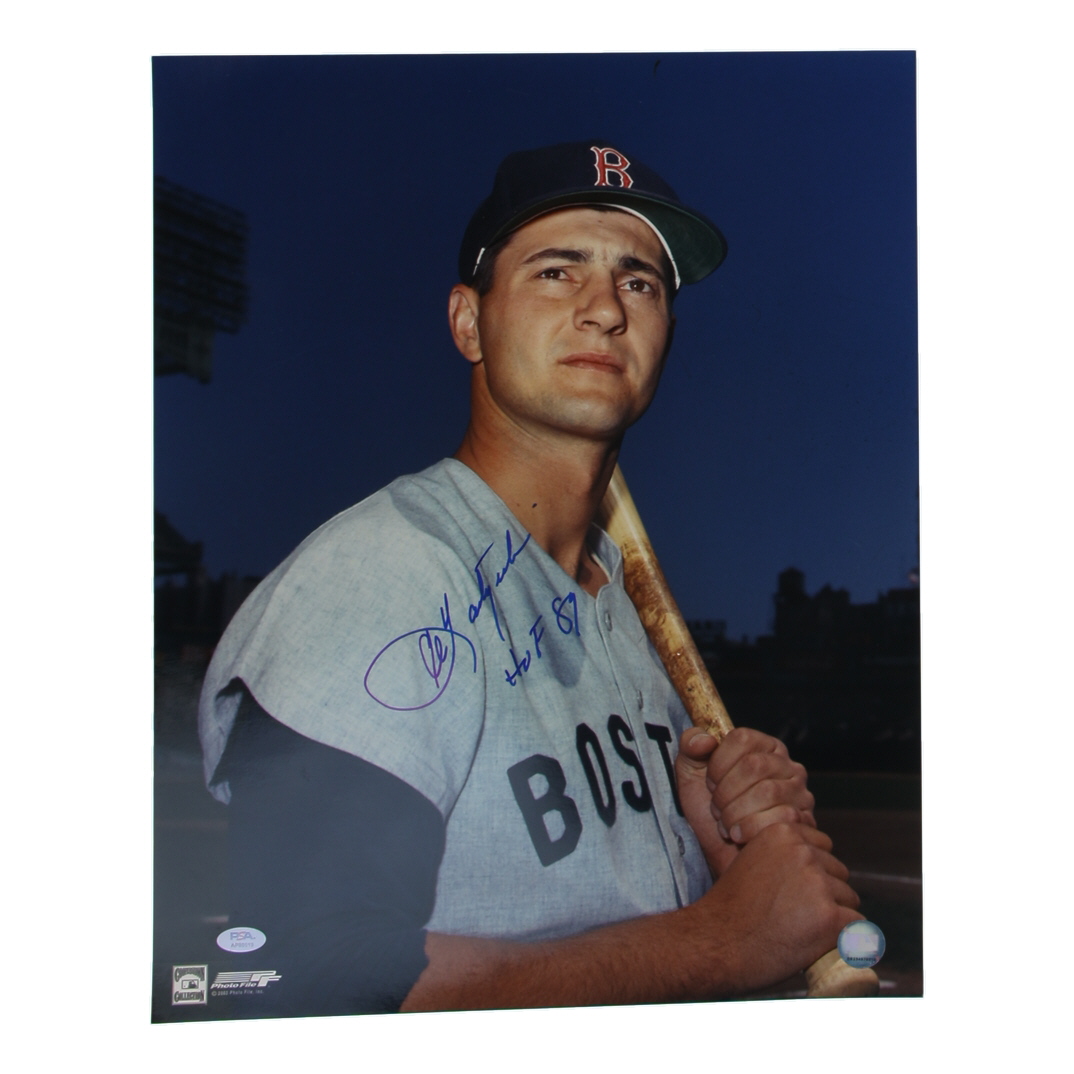 Carl Yastrzemski Signed Red Sox 16x20 Photo Inscribed "HOF 89" (PSA) at PristineAuction.com Carl Yastrzemski Signed Red Sox 16x20 Photo Inscribed "HOF 89" (PSA) at PristineAuction.com