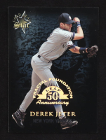 Derek Jeter 1998 Donruss Gold Leaf Star Fractal Foundation Leaf 50th Anniversary #164 #1518/3999 at PristineAuction.com
