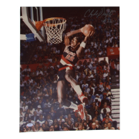 Clyde Drexler Signed Blazers 16x20 Photo (PSA) at PristineAuction.com