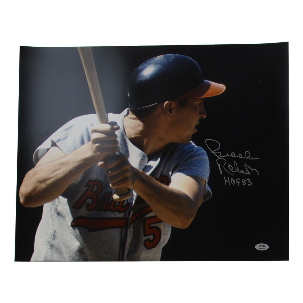 Brooks Robinson Signed Orioles 16x20 Photo Inscribed "HOF 83" (PSA) at PristineAuction.com Brooks Robinson Signed Orioles 16x20 Photo Inscribed "HOF 83" (PSA) at PristineAuction.com