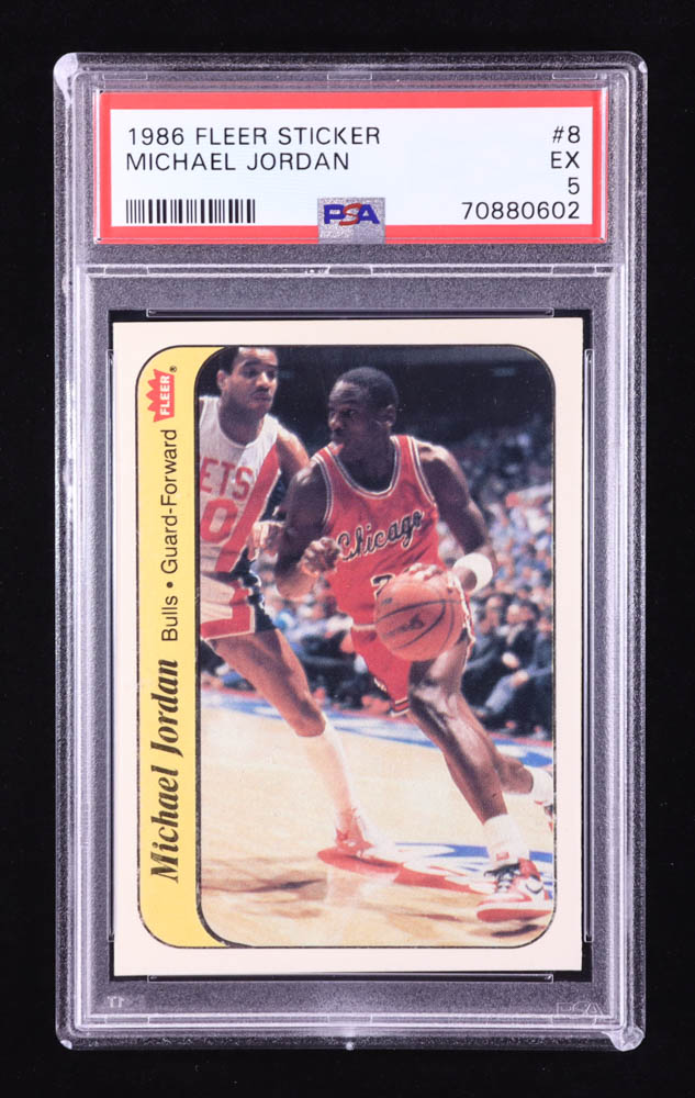 Michael Jordan 1986-87 Fleer Stickers #8 RC (PSA 5) at PristineAuction.com Michael Jordan 1986-87 Fleer Stickers #8 RC (PSA 5) at PristineAuction.com