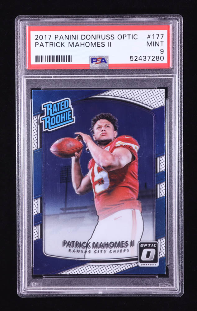Patrick Mahomes II 2017 Donruss Optic #177 RR RC (PSA 9) at PristineAuction.com Patrick Mahomes II 2017 Donruss Optic #177 RR RC (PSA 9) at PristineAuction.com