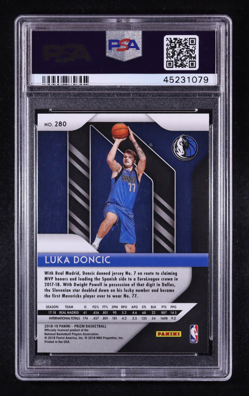 Luka Doncic 2018-19 Panini Prizm #280 RC (PSA 10) at PristineAuction.com Luka Doncic 2018-19 Panini Prizm #280 RC (PSA 10) at PristineAuction.com