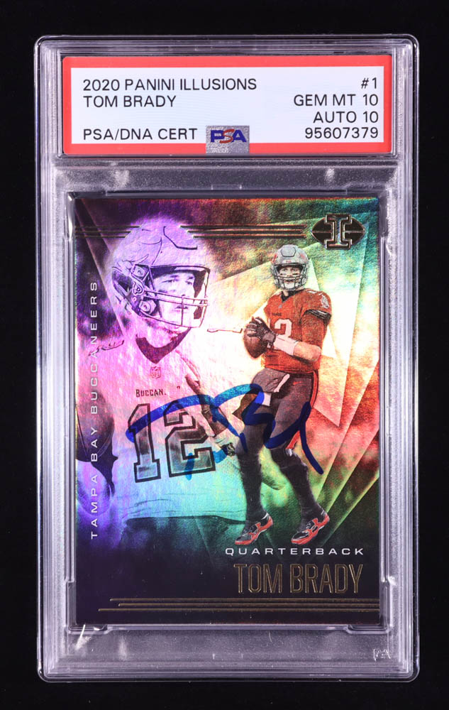 Tom Brady Signed 2020 Panini Illusions #1 (PSA 10 | Auto 10) at PristineAuction.com Tom Brady Signed 2020 Panini Illusions #1 (PSA 10 | Auto 10) at PristineAuction.com