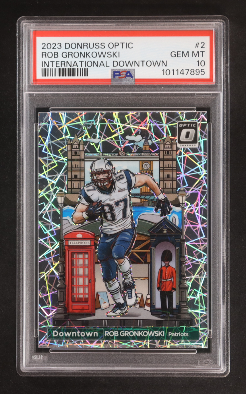 Rob Gronkowski 2023 Donruss Optic International Downtown! #2 (PSA 10) at PristineAuction.com Rob Gronkowski 2023 Donruss Optic International Downtown! #2 (PSA 10) at PristineAuction.com