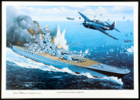 William Webb Patterson Signed Stan Stokes "Last Voyage Of The Yamato" Lithograph Inscribed "LT (JG) USNR VT-9" (AIV) at PristineAuction.com
