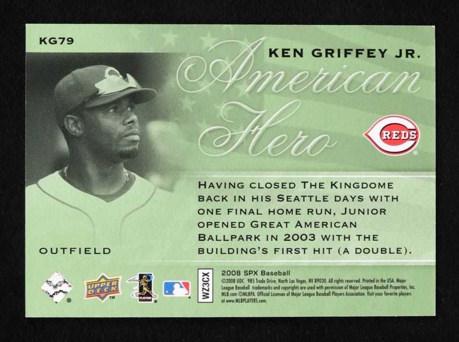 Ken Griffey Jr. 2008 Upper Deck SPX Baseball American Hero #KG79 at PristineAuction.com Ken Griffey Jr. 2008 Upper Deck SPX Baseball American Hero #KG79 at PristineAuction.com