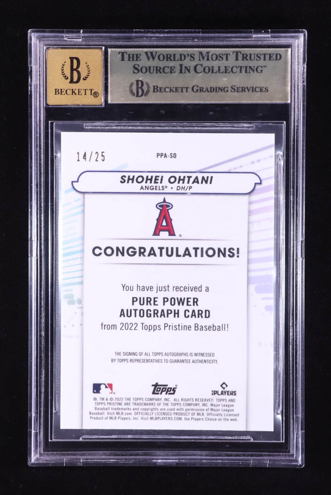 Shohei Ohtani 2022 Topps Pristine Pure Power Autographs Orange Refractors #PPASO #14/25 (BGS 9.5 | Auto 10) at PristineAuction.com Shohei Ohtani 2022 Topps Pristine Pure Power Autographs Orange Refractors #PPASO #14/25 (BGS 9.5 | Auto 10) at PristineAuction.com